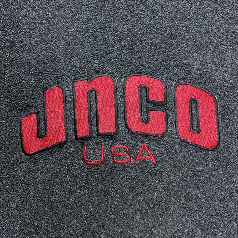 Vintage Y2K‎ JNCO Jeans Embroidered Gray Hoodie Sweatshirt Men's XL Distressed - Picture 6 of 15